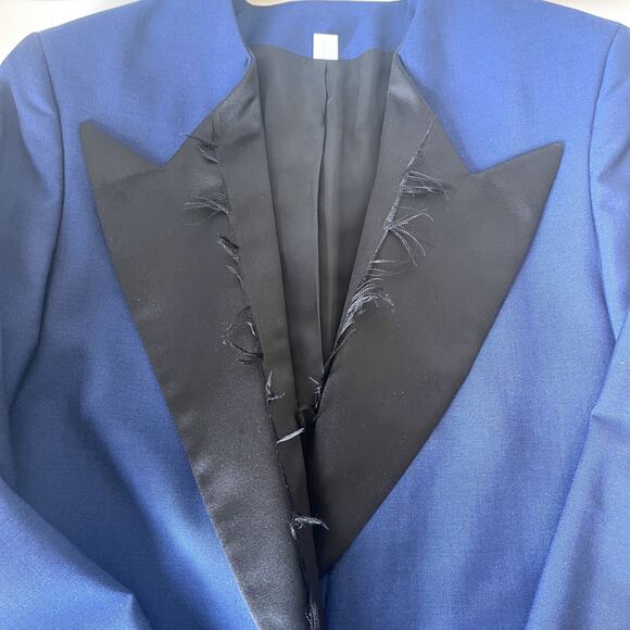 ACNE STUDIOS Cast Shark Wool Mohair Tuxedo Blazer Jacket in Blue Size 36/S - Picture 9 of 15